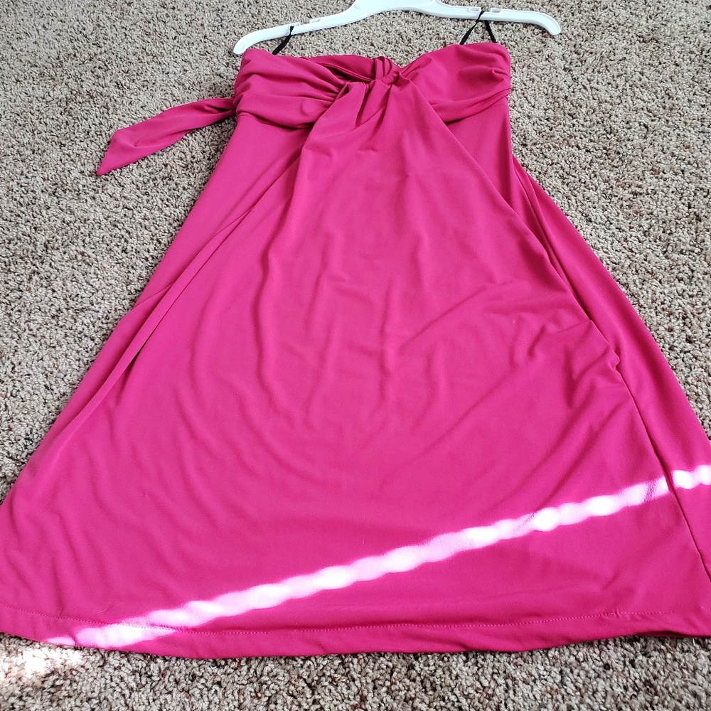 Pink strapless dress